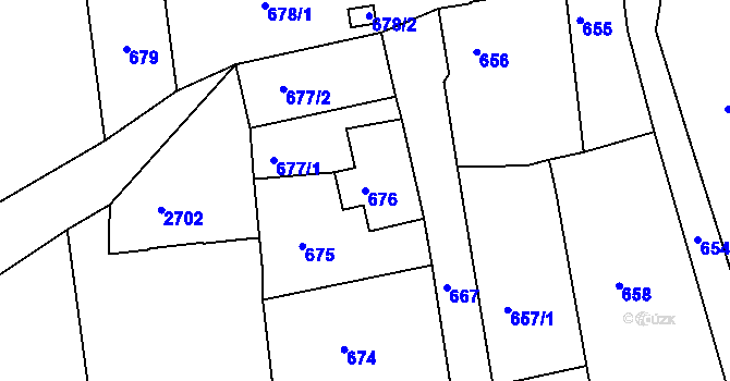 Parcela st. 676 v KÚ Šluknov, Katastrální mapa