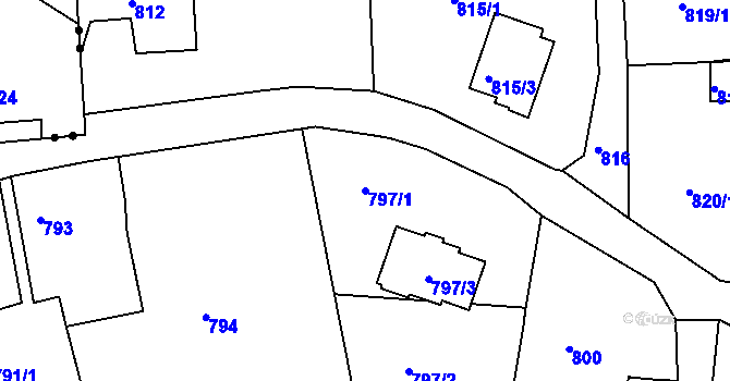 Parcela st. 797/1 v KÚ Šluknov, Katastrální mapa