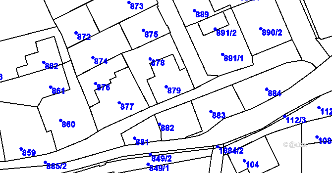 Parcela st. 879 v KÚ Šluknov, Katastrální mapa