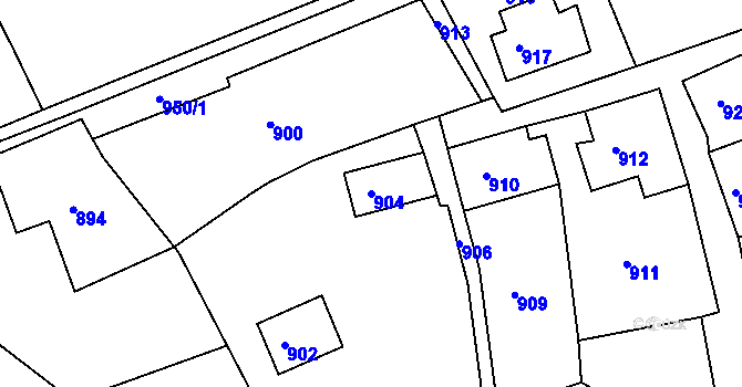 Parcela st. 904 v KÚ Šluknov, Katastrální mapa