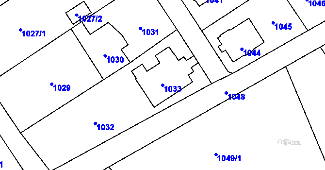 Parcela st. 1033 v KÚ Šluknov, Katastrální mapa