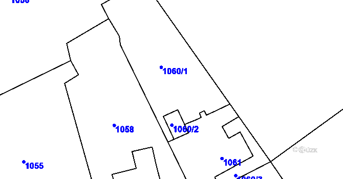 Parcela st. 1060/1 v KÚ Šluknov, Katastrální mapa