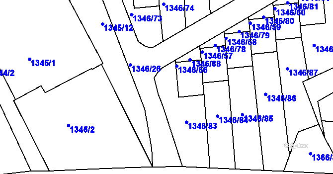 Parcela st. 1346/28 v KÚ Šluknov, Katastrální mapa
