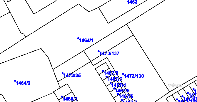 Parcela st. 1473/137 v KÚ Šluknov, Katastrální mapa