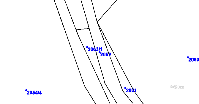 Parcela st. 2062 v KÚ Šluknov, Katastrální mapa
