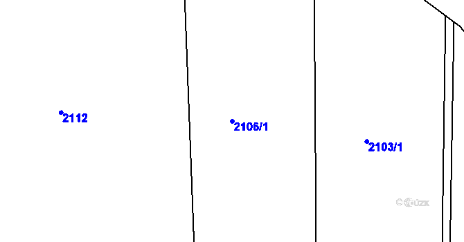 Parcela st. 2106/1 v KÚ Šluknov, Katastrální mapa