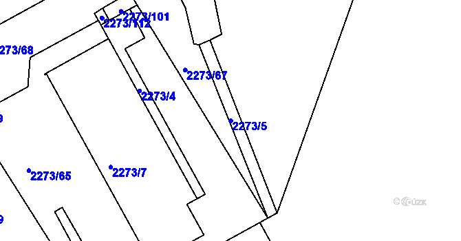 Parcela st. 2273/5 v KÚ Šluknov, Katastrální mapa