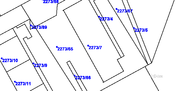 Parcela st. 2273/7 v KÚ Šluknov, Katastrální mapa