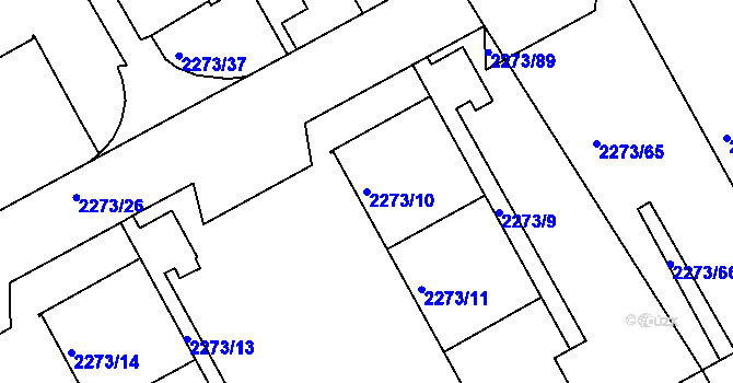 Parcela st. 2273/10 v KÚ Šluknov, Katastrální mapa