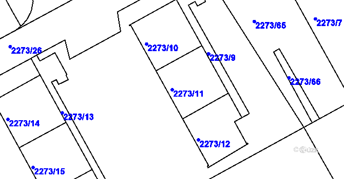 Parcela st. 2273/11 v KÚ Šluknov, Katastrální mapa