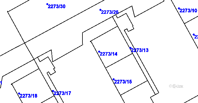 Parcela st. 2273/14 v KÚ Šluknov, Katastrální mapa