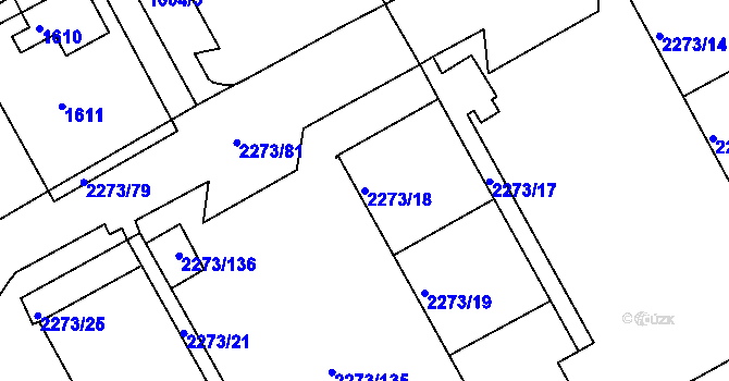 Parcela st. 2273/18 v KÚ Šluknov, Katastrální mapa