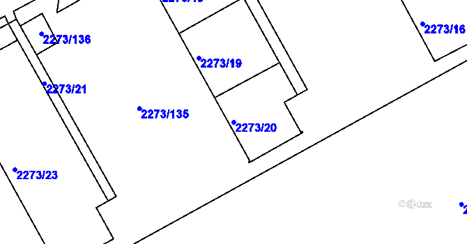 Parcela st. 2273/20 v KÚ Šluknov, Katastrální mapa