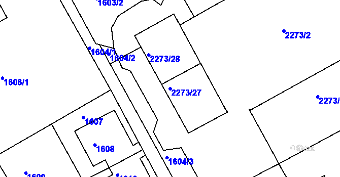 Parcela st. 2273/27 v KÚ Šluknov, Katastrální mapa