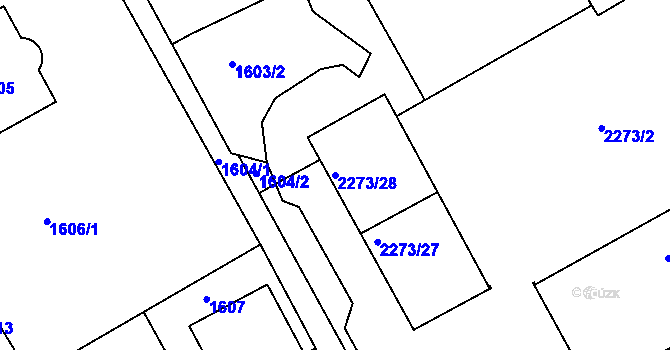 Parcela st. 2273/28 v KÚ Šluknov, Katastrální mapa