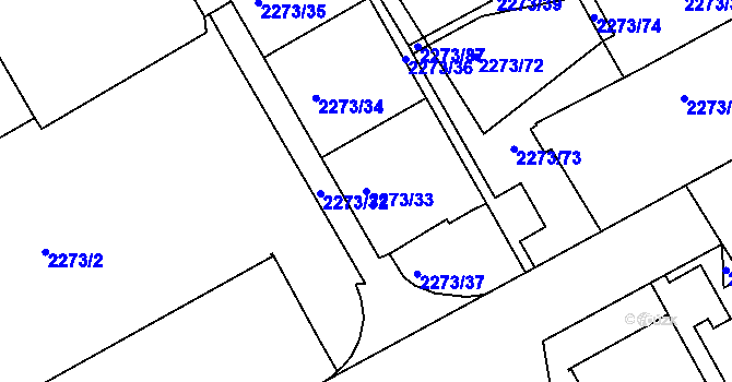 Parcela st. 2273/33 v KÚ Šluknov, Katastrální mapa