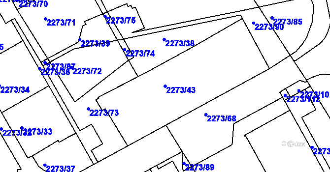 Parcela st. 2273/43 v KÚ Šluknov, Katastrální mapa