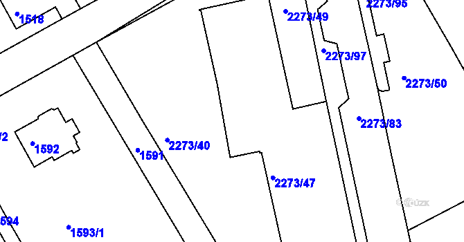 Parcela st. 2273/47 v KÚ Šluknov, Katastrální mapa