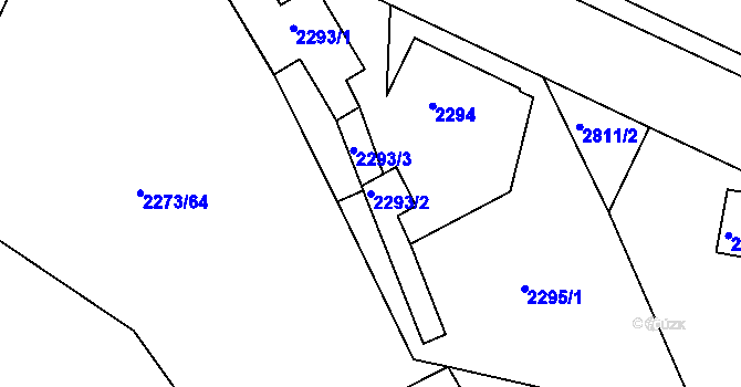 Parcela st. 2293/2 v KÚ Šluknov, Katastrální mapa