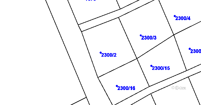 Parcela st. 2300/2 v KÚ Šluknov, Katastrální mapa