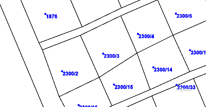 Parcela st. 2300/3 v KÚ Šluknov, Katastrální mapa