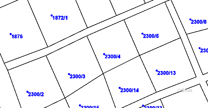 Parcela st. 2300/4 v KÚ Šluknov, Katastrální mapa