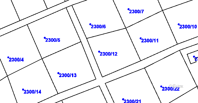 Parcela st. 2300/12 v KÚ Šluknov, Katastrální mapa