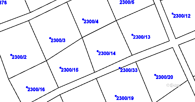 Parcela st. 2300/14 v KÚ Šluknov, Katastrální mapa