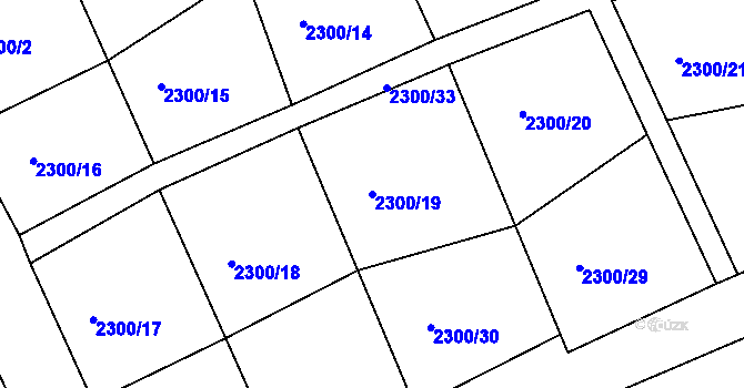 Parcela st. 2300/19 v KÚ Šluknov, Katastrální mapa