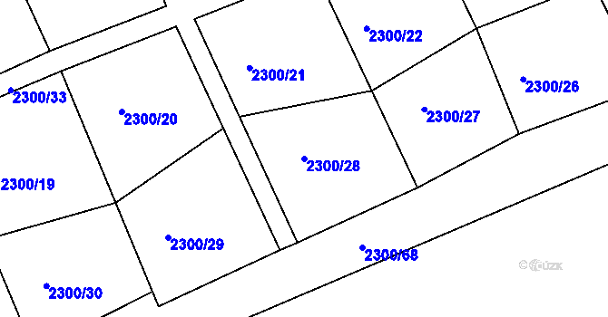 Parcela st. 2300/28 v KÚ Šluknov, Katastrální mapa