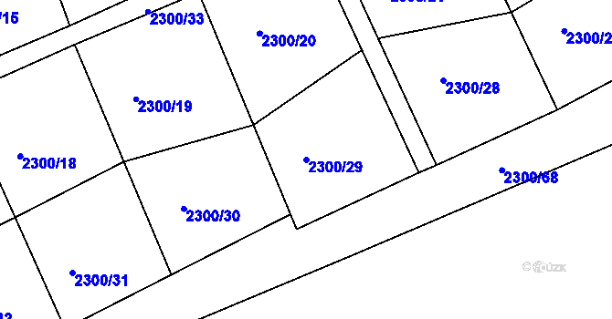 Parcela st. 2300/29 v KÚ Šluknov, Katastrální mapa