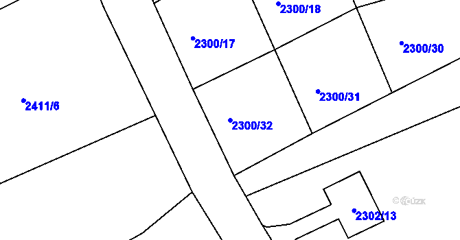 Parcela st. 2300/32 v KÚ Šluknov, Katastrální mapa