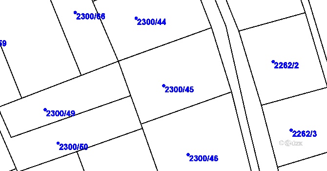 Parcela st. 2300/45 v KÚ Šluknov, Katastrální mapa