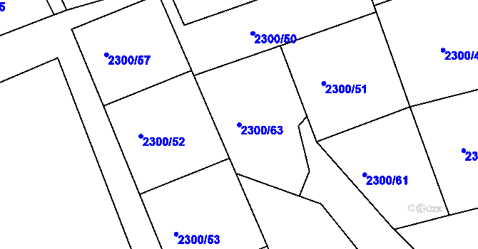 Parcela st. 2300/63 v KÚ Šluknov, Katastrální mapa