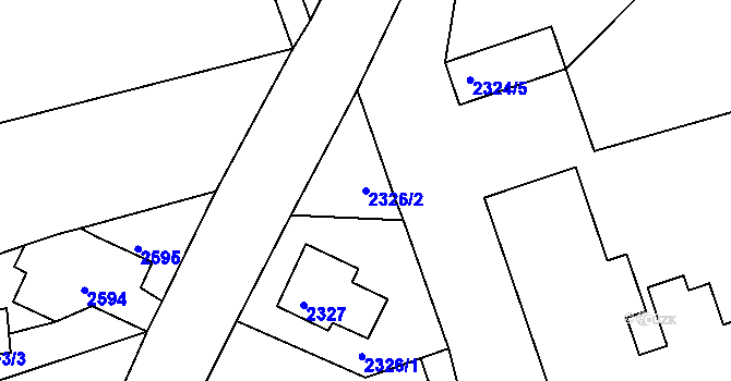 Parcela st. 2326/2 v KÚ Šluknov, Katastrální mapa