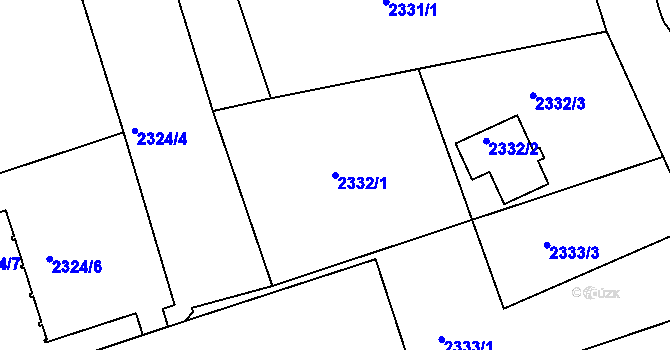 Parcela st. 2332/1 v KÚ Šluknov, Katastrální mapa