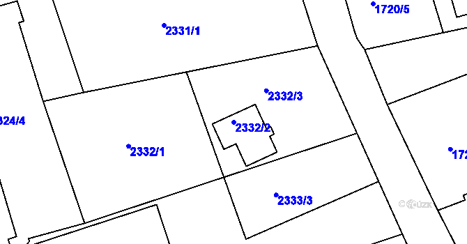 Parcela st. 2332/2 v KÚ Šluknov, Katastrální mapa