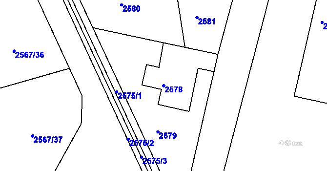 Parcela st. 2578 v KÚ Šluknov, Katastrální mapa