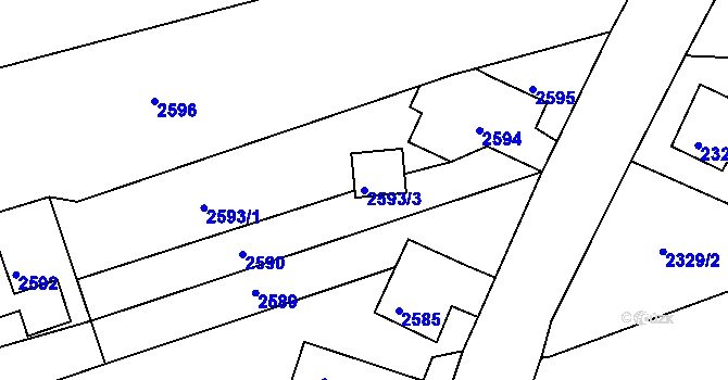 Parcela st. 2593/3 v KÚ Šluknov, Katastrální mapa