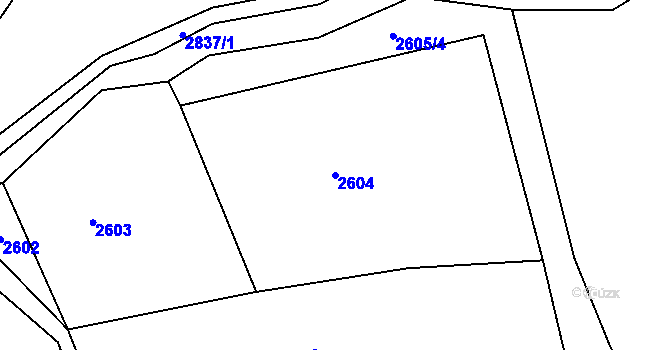 Parcela st. 2604 v KÚ Šluknov, Katastrální mapa