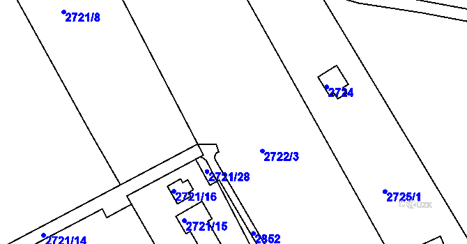 Parcela st. 2722 v KÚ Šluknov, Katastrální mapa