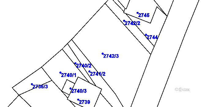 Parcela st. 2742/3 v KÚ Šluknov, Katastrální mapa