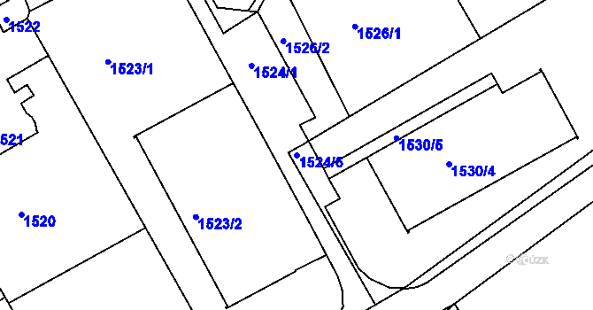 Parcela st. 1524/6 v KÚ Šluknov, Katastrální mapa