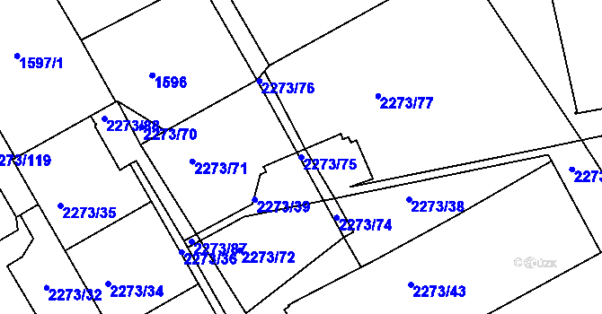 Parcela st. 2273/75 v KÚ Šluknov, Katastrální mapa