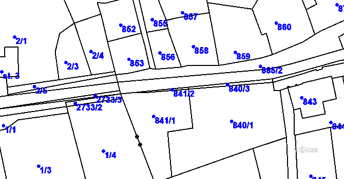 Parcela st. 841/2 v KÚ Šluknov, Katastrální mapa