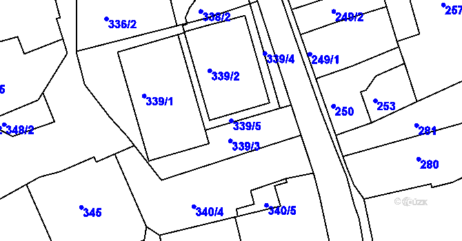 Parcela st. 339/5 v KÚ Šluknov, Katastrální mapa
