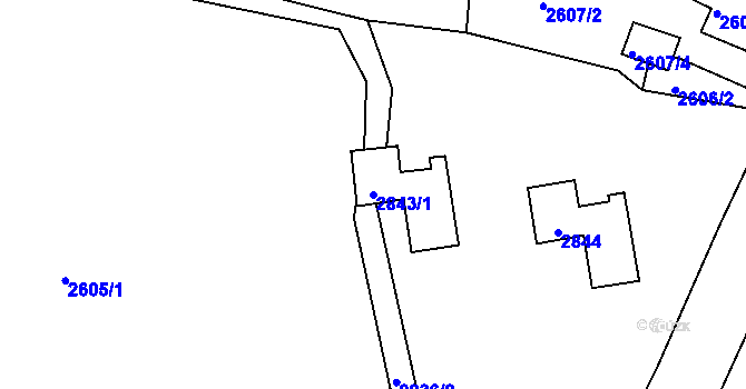 Parcela st. 2843/1 v KÚ Šluknov, Katastrální mapa