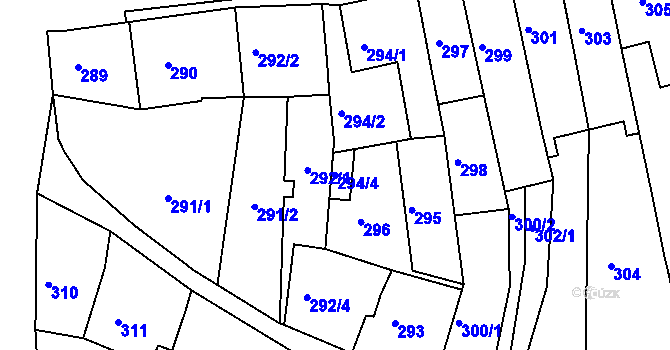 Parcela st. 294/4 v KÚ Šluknov, Katastrální mapa