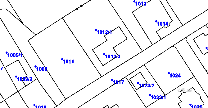 Parcela st. 1012/3 v KÚ Šluknov, Katastrální mapa