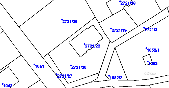 Parcela st. 2721/22 v KÚ Šluknov, Katastrální mapa